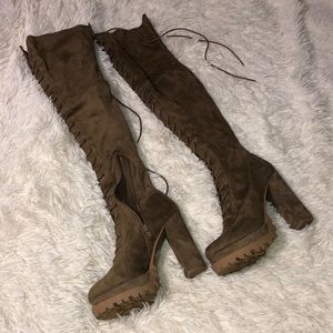 Fashion nova thigh high boots